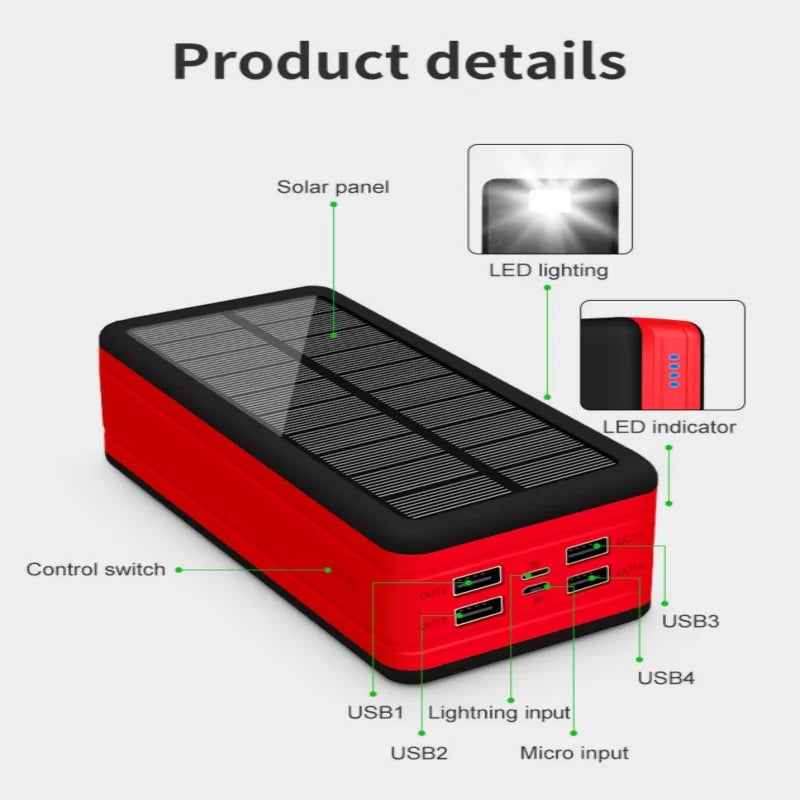 Solar Power Charger | 99000mah Solar Bank | QMARIC