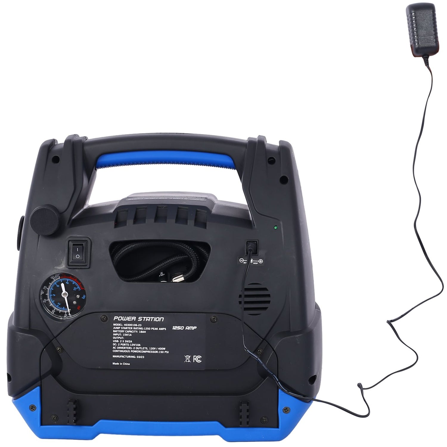 1800 Amp Rechargeable Jump Starter with Air Compressor