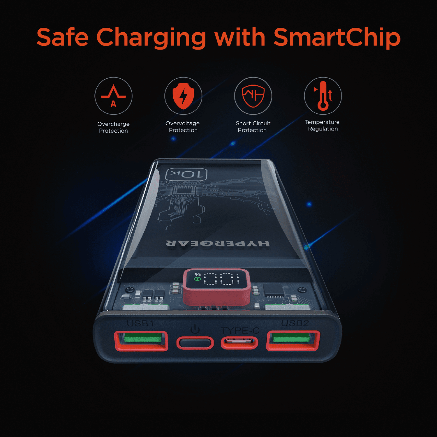 HyperGear ClearCharge 10000mAh Transparent PD Power Bank