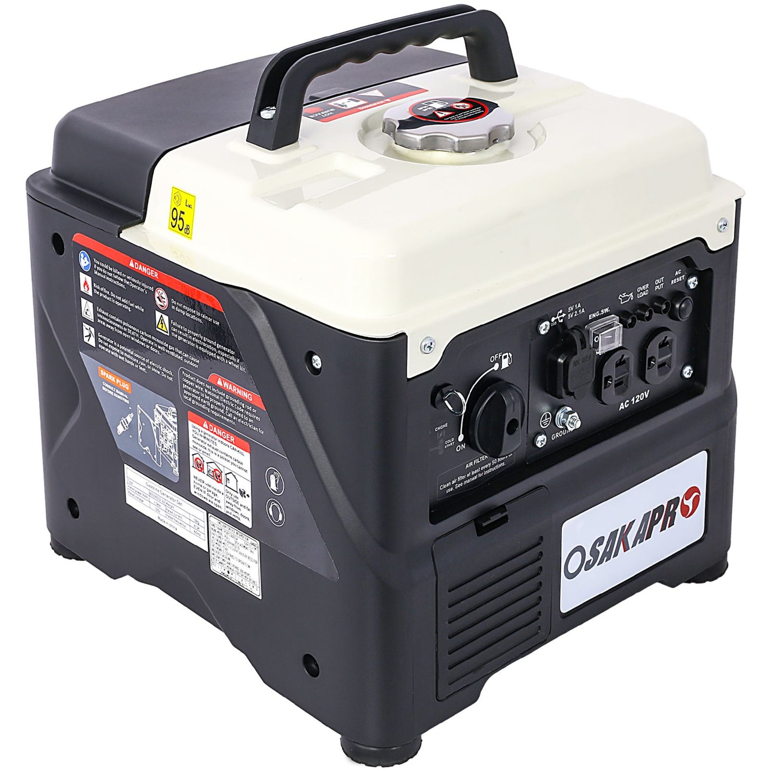 Ultra-Quiet 1200W Portable Inverter Gas Generator