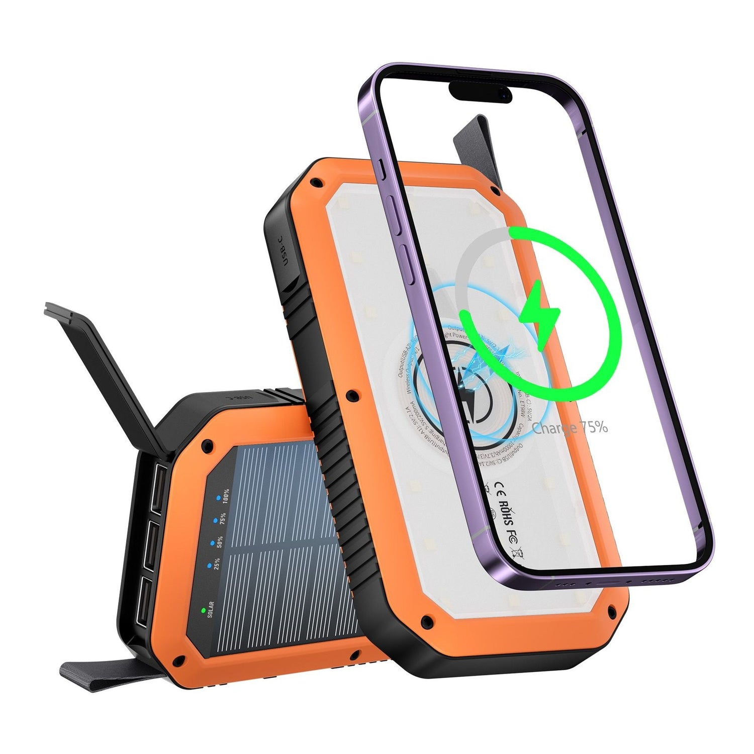 10000mAh Portable Power Bank with USB-C Cable