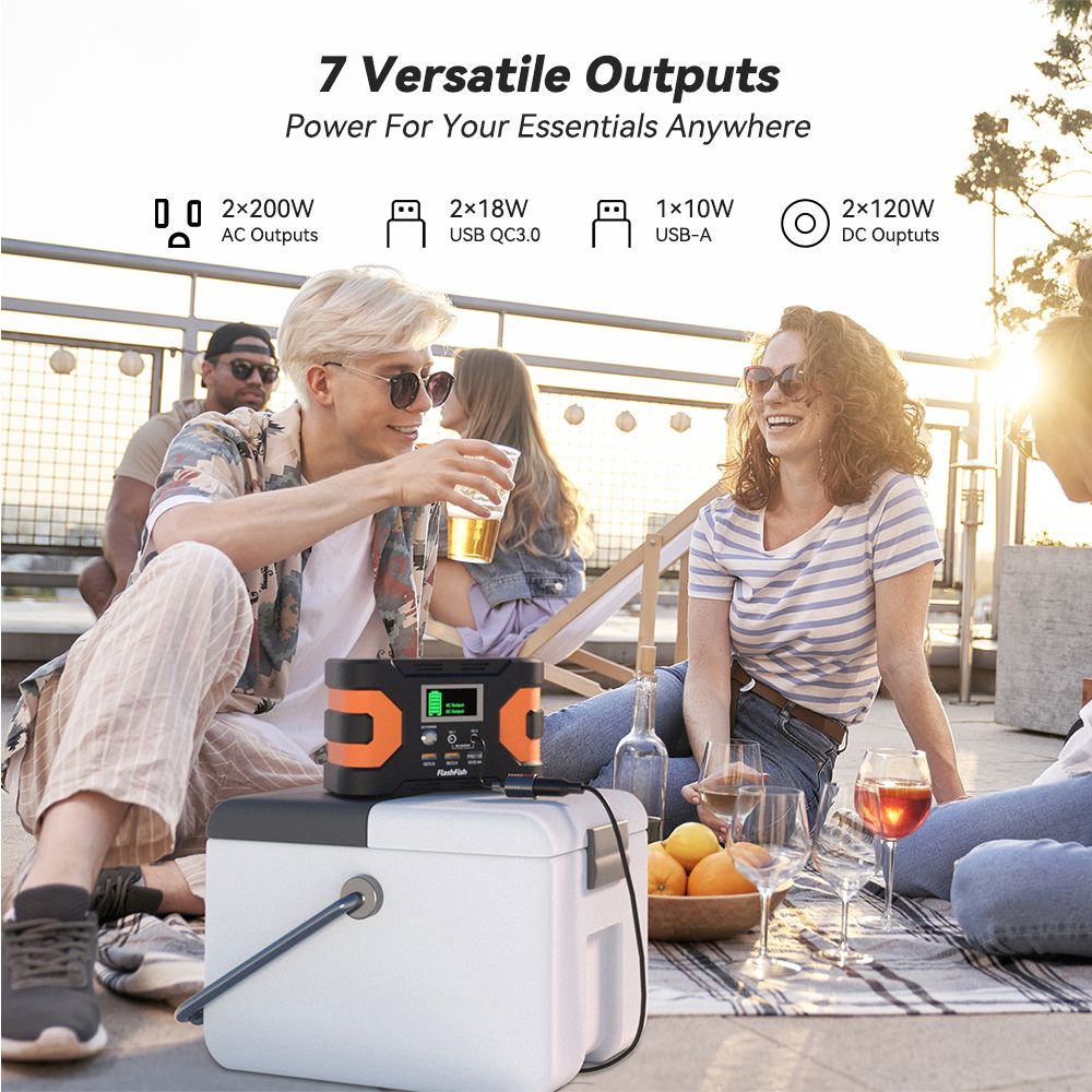 Flashfish 200W Portable Power Station with Solar Panel