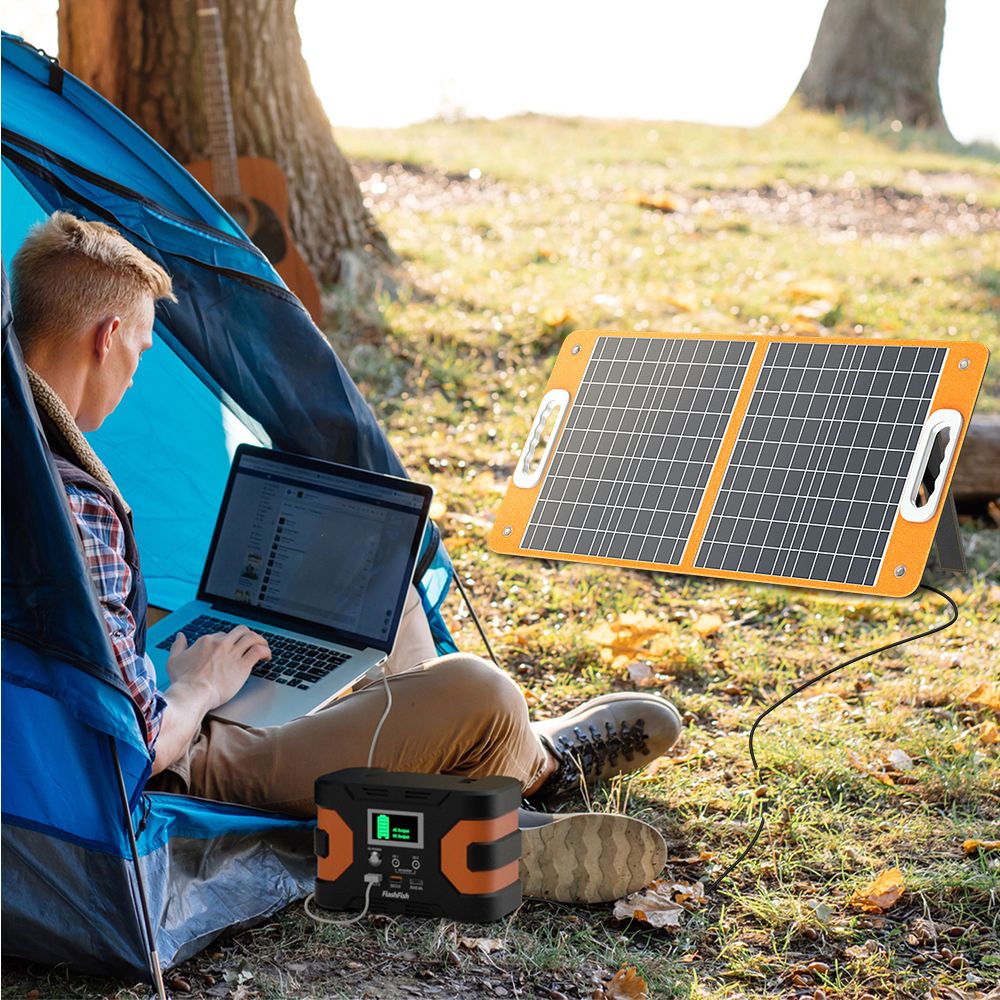 Flashfish 200W Portable Power Station with Solar Panel