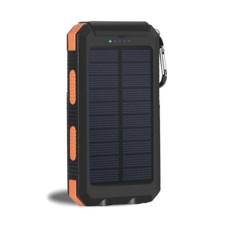 10000mAh Solar Power Bank with Dual USB and Flashlight