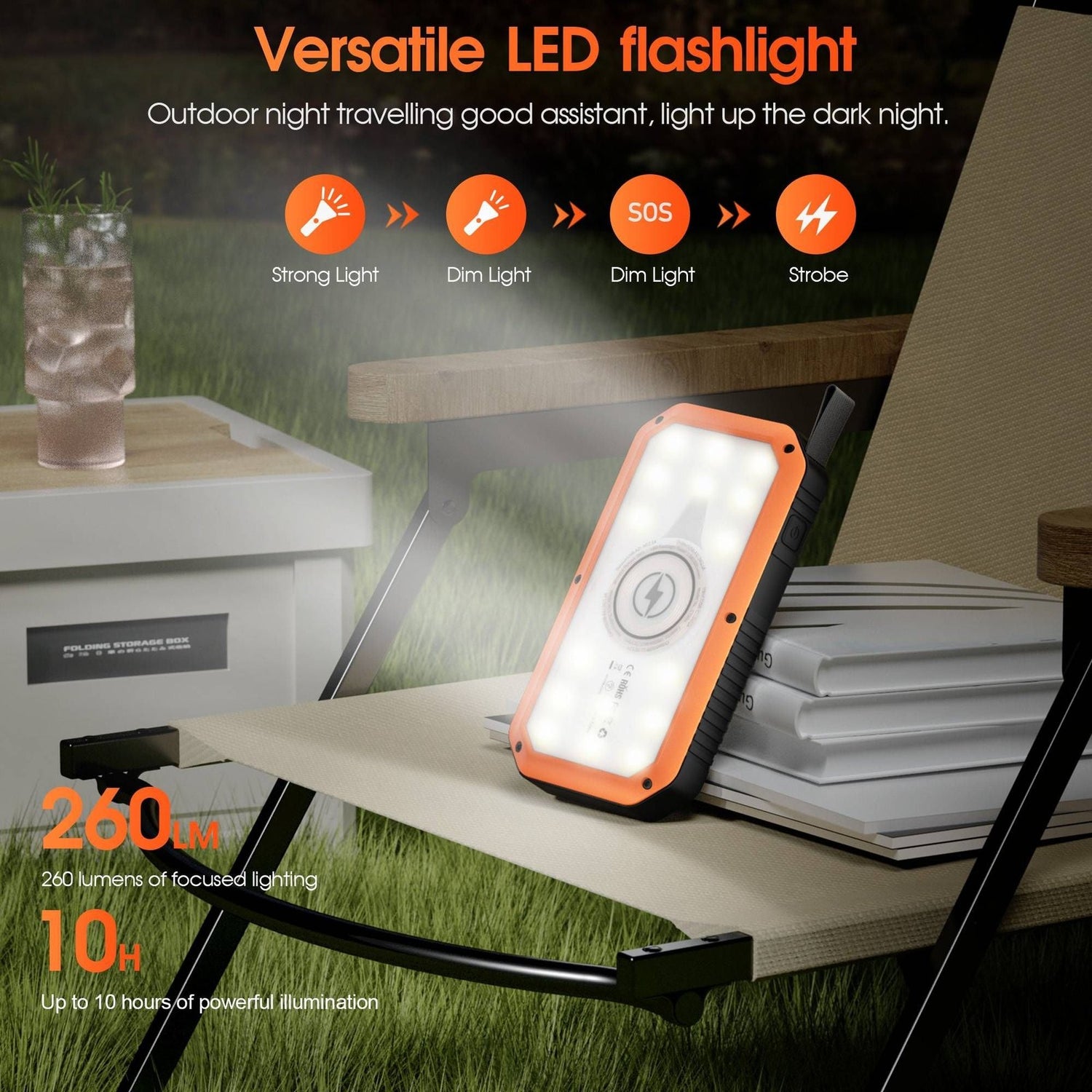 10000mAh Portable Power Bank with USB-C Cable