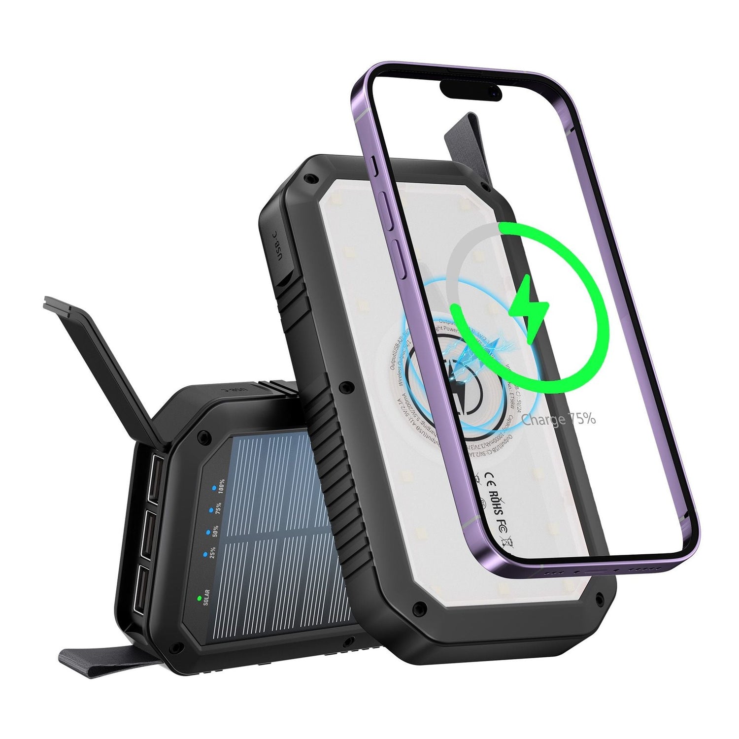 10000mAh Portable Power Bank with USB-C Cable