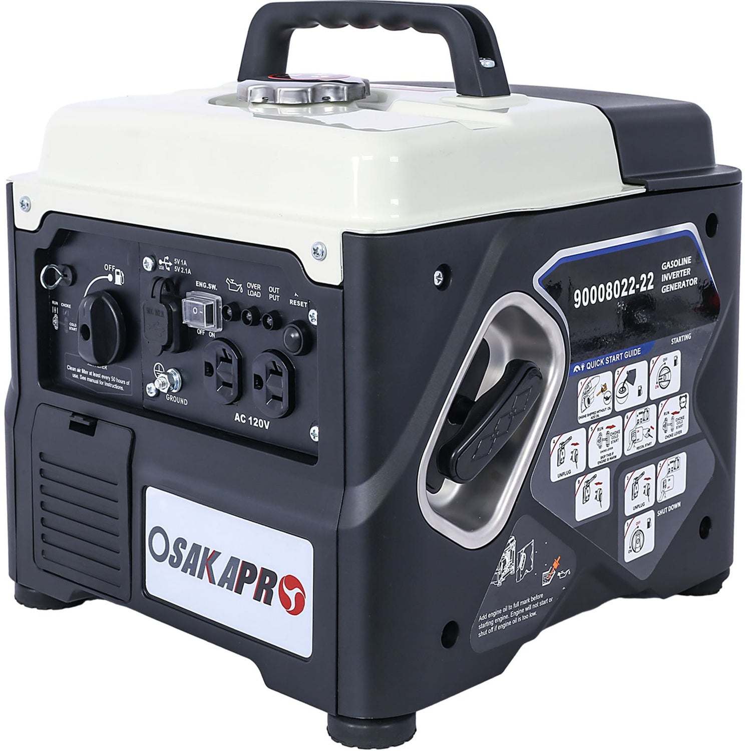 Ultra-Quiet 1200W Portable Inverter Gas Generator