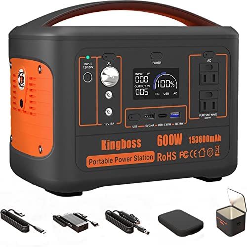 600W Portable Power Station 568Wh 153600mAh Solar Generator Backup Power With AC/DC/ PD 65W Type-c/QC3.0/Wireless Charger /Flashlight; CPAP Battery Pack Emergency Power Supply Battery Power