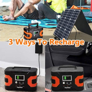 200W Peak Power Station, Flashfish CPAP Battery 166Wh 45000mAh Backup Power Pack With 50W 18V Portable Solar Panel, FLASHFISH Foldable Solar Charger