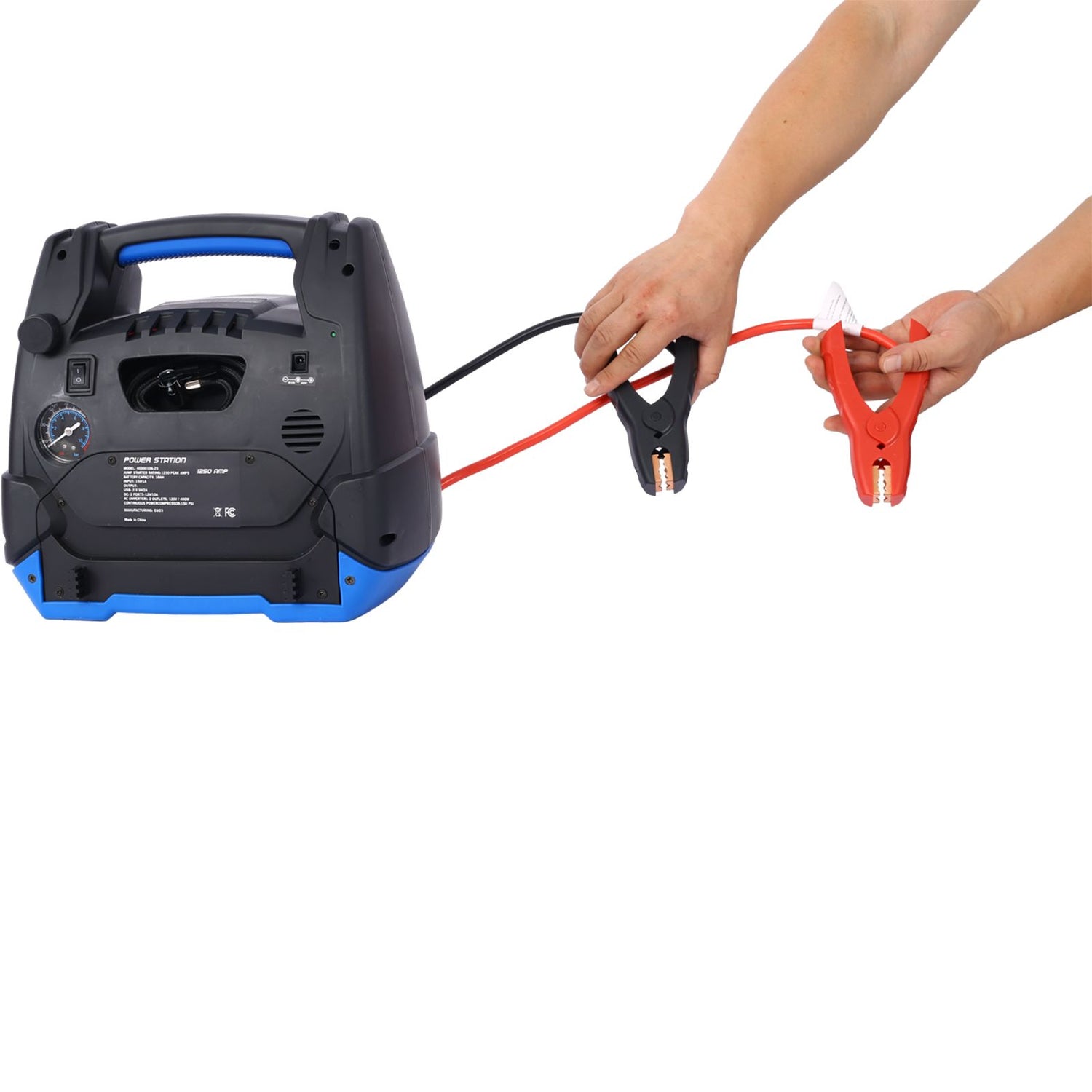 1800 Amp Rechargeable Jump Starter with Air Compressor