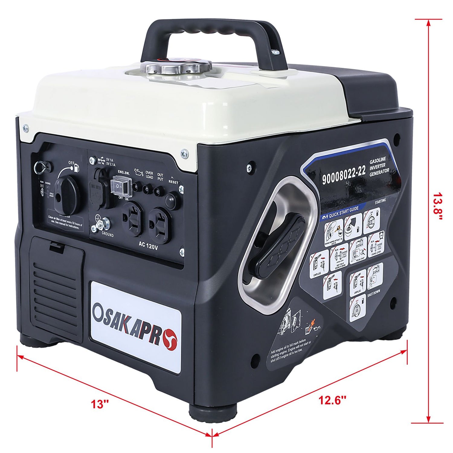 Ultra-Quiet 1200W Portable Inverter Gas Generator