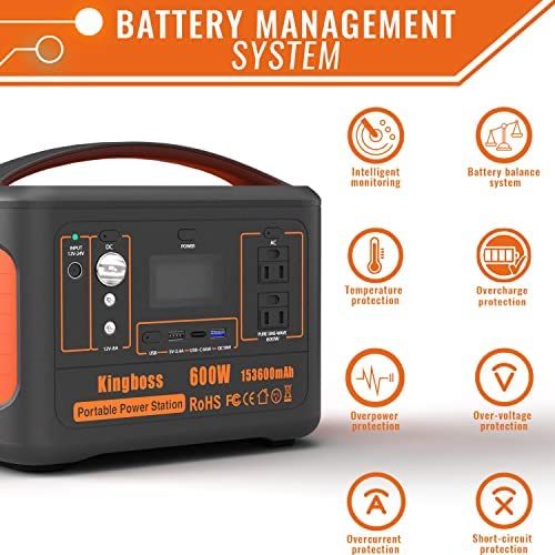 600W Portable Power Station 568Wh 153600mAh Solar Generator Backup Power With AC/DC/ PD 65W Type-c/QC3.0/Wireless Charger /Flashlight; CPAP Battery Pack Emergency Power Supply Battery Power