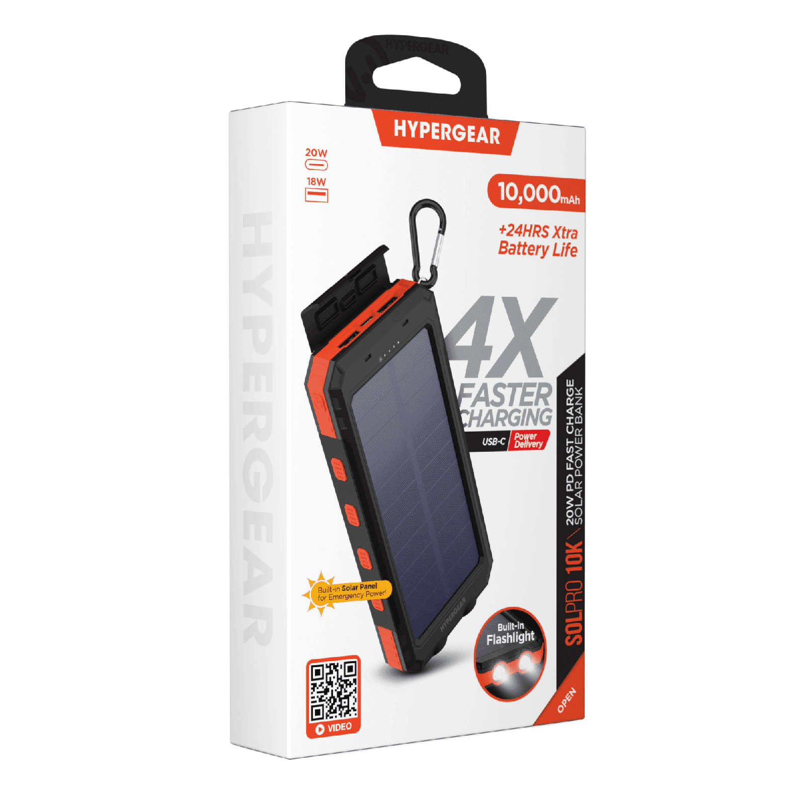 HyperGear SolPro 10000mAh Fast Charge Solar Power Bank
