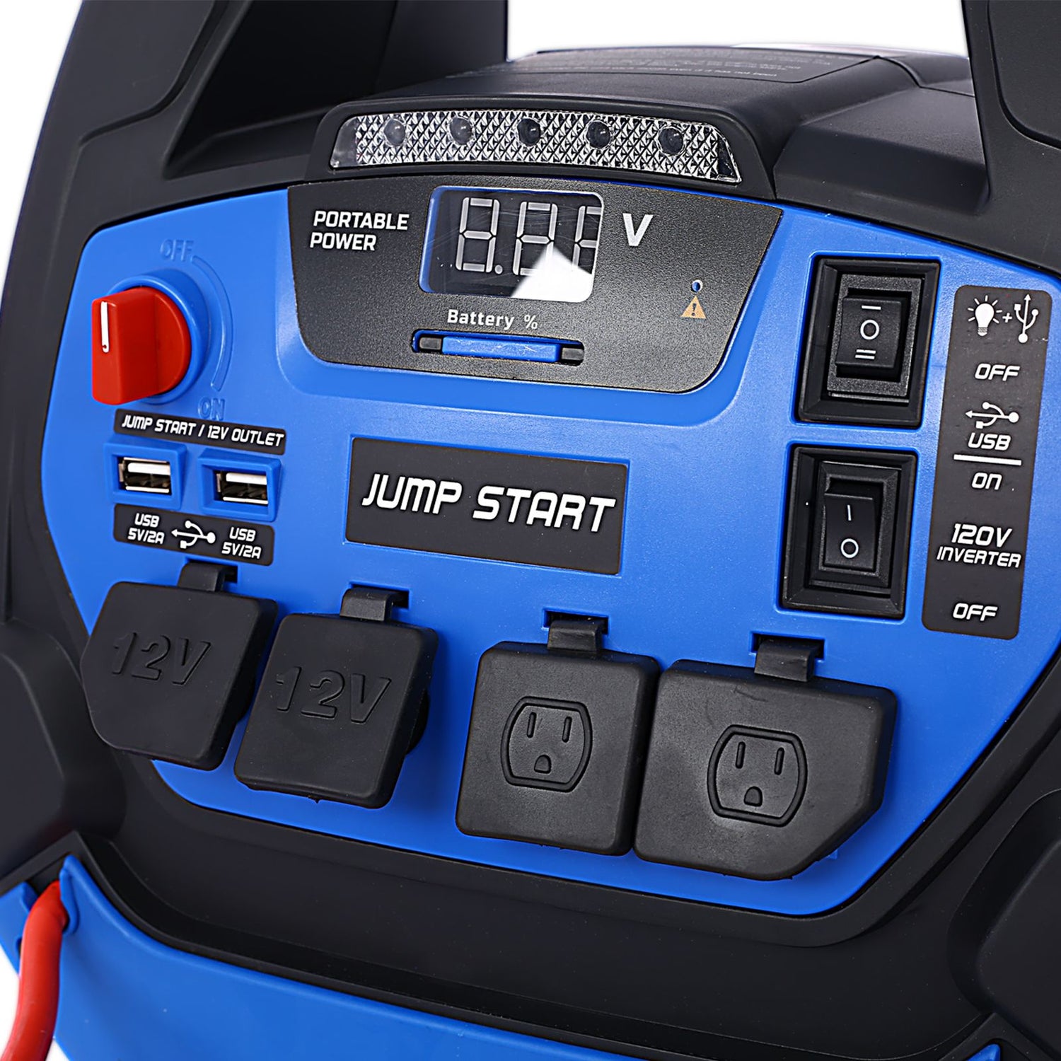 1800 Amp Rechargeable Jump Starter with Air Compressor