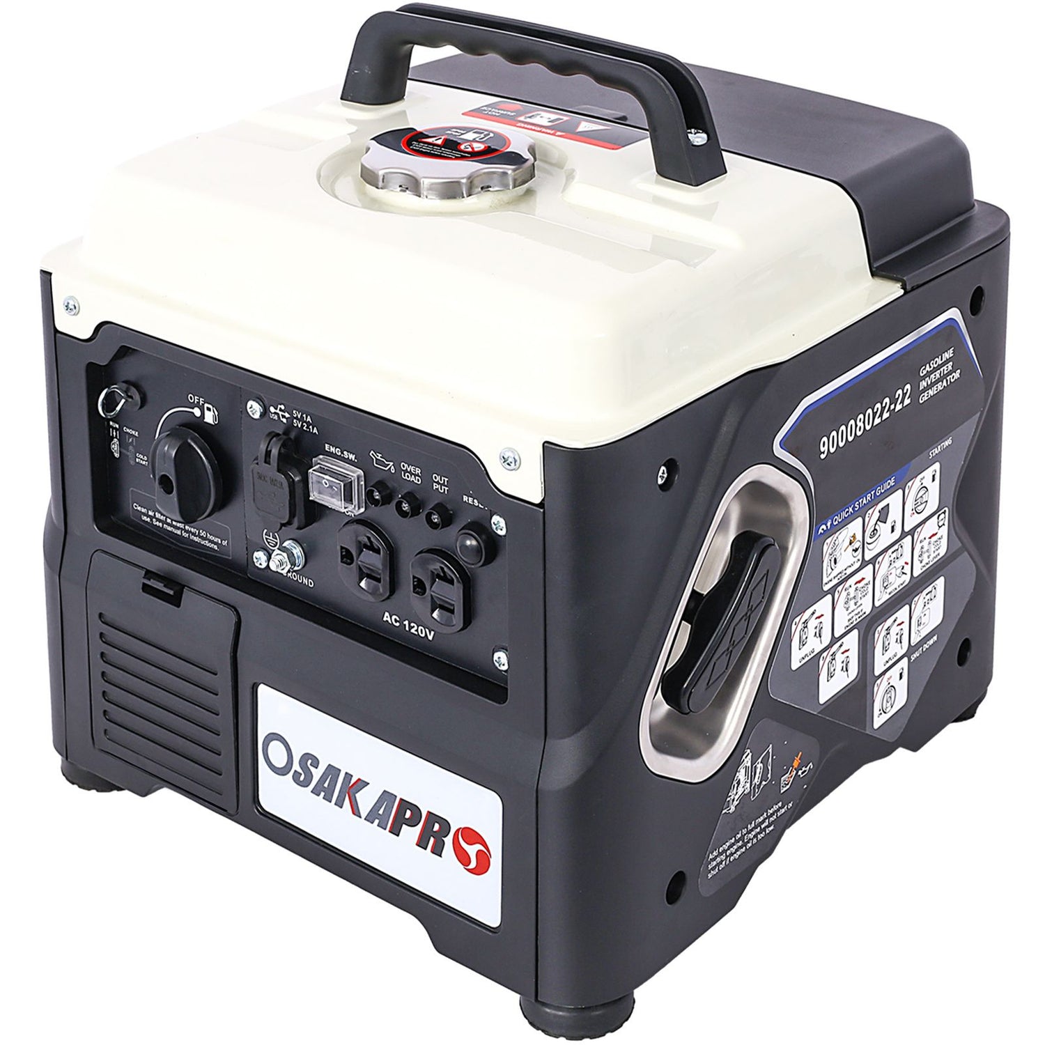 Ultra-Quiet 1200W Portable Inverter Gas Generator
