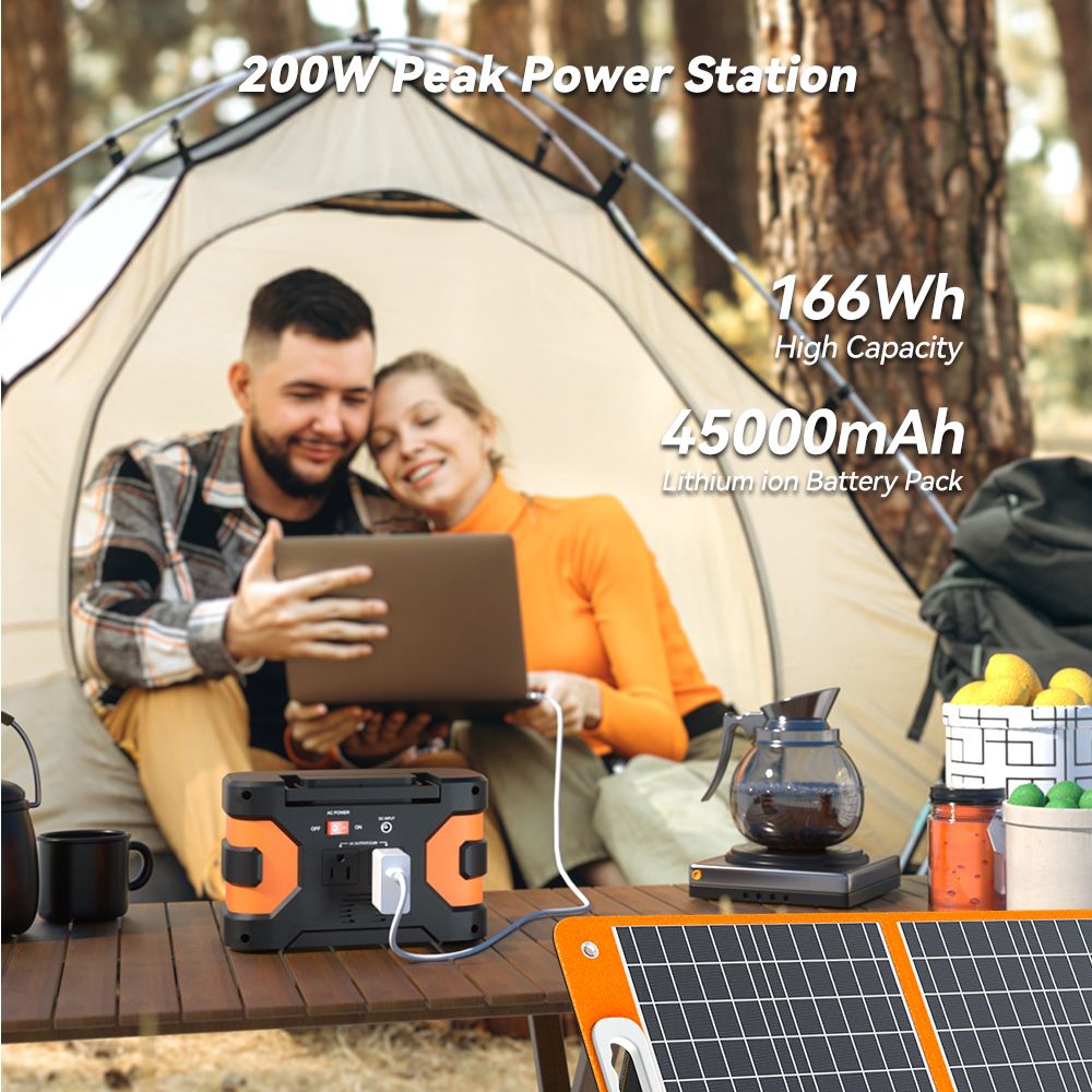 Flashfish 200W Portable Power Station with Solar Panel