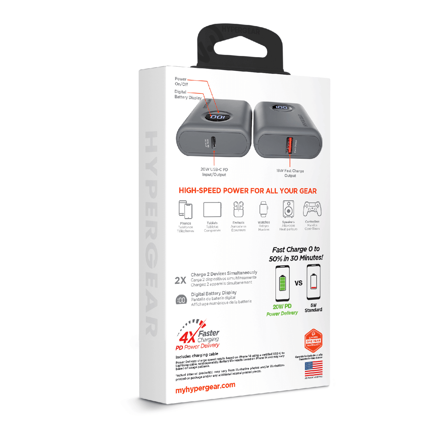 HyperGear PowerPack PRO 10000mAh Fast Charger