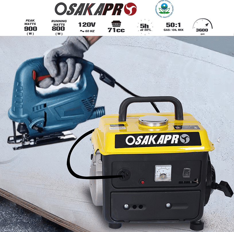 900 Watt Portable Gas and Oil Hybrid Generator