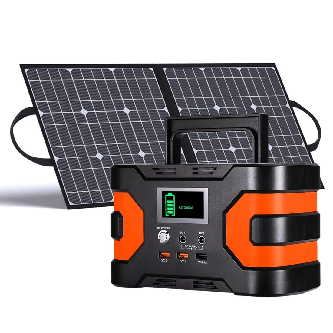 200W Peak Power Station, Flashfish CPAP Battery 166Wh 45000mAh Backup Power Pack With 50W 18V Portable Solar Panel, FLASHFISH Foldable Solar Charger