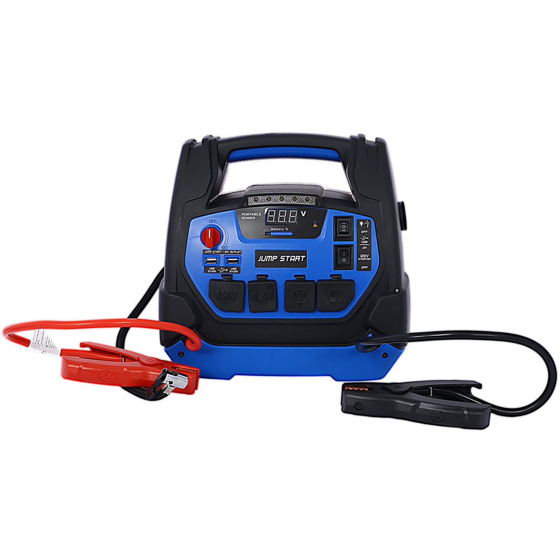 1800 Amp Rechargeable Jump Starter with Air Compressor