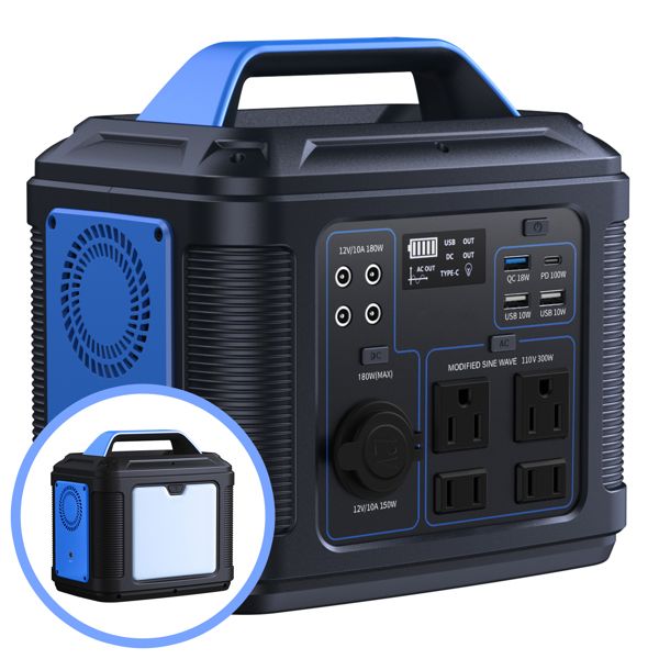 300W Portable Power Station with 296Wh Battery