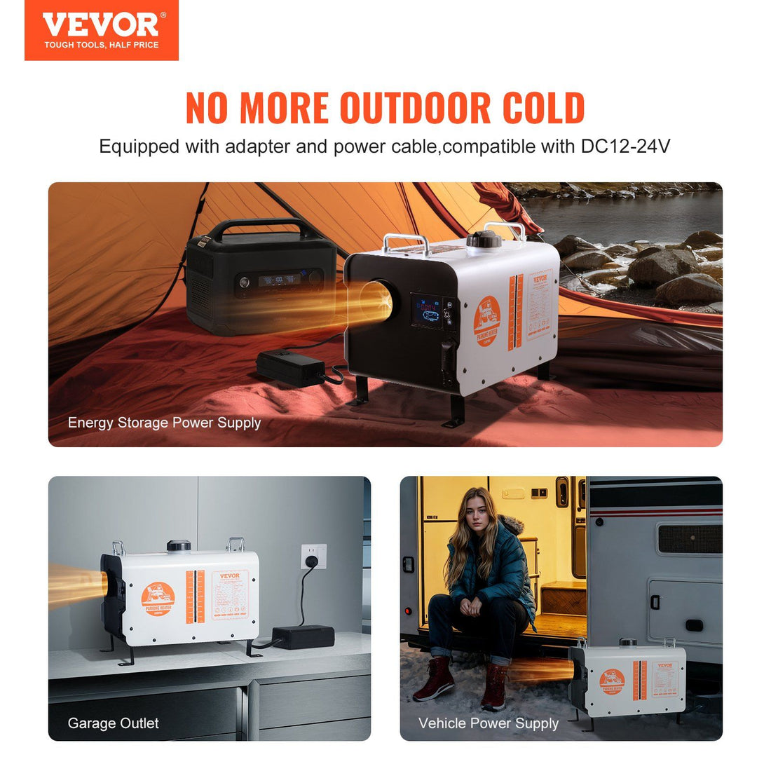 VEVOR 8KW Diesel Air Heater with Bluetooth Control