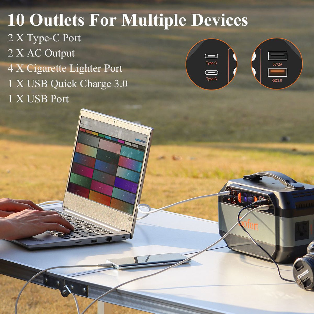 GOFORT 330W Portable Power Station with Foldable Solar Panel