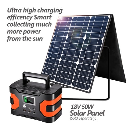 200W Peak Power Station, Flashfish CPAP Battery 166Wh 45000mAh Backup Power Pack With 50W 18V Portable Solar Panel, FLASHFISH Foldable Solar Charger