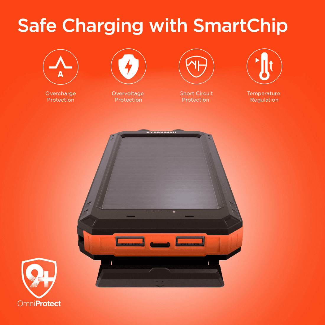 HyperGear SolPro 10000mAh Fast Charge Solar Power Bank