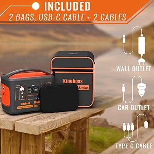 600W Portable Power Station 568Wh 153600mAh Solar Generator Backup Power With AC/DC/ PD 65W Type-c/QC3.0/Wireless Charger /Flashlight; CPAP Battery Pack Emergency Power Supply Battery Power