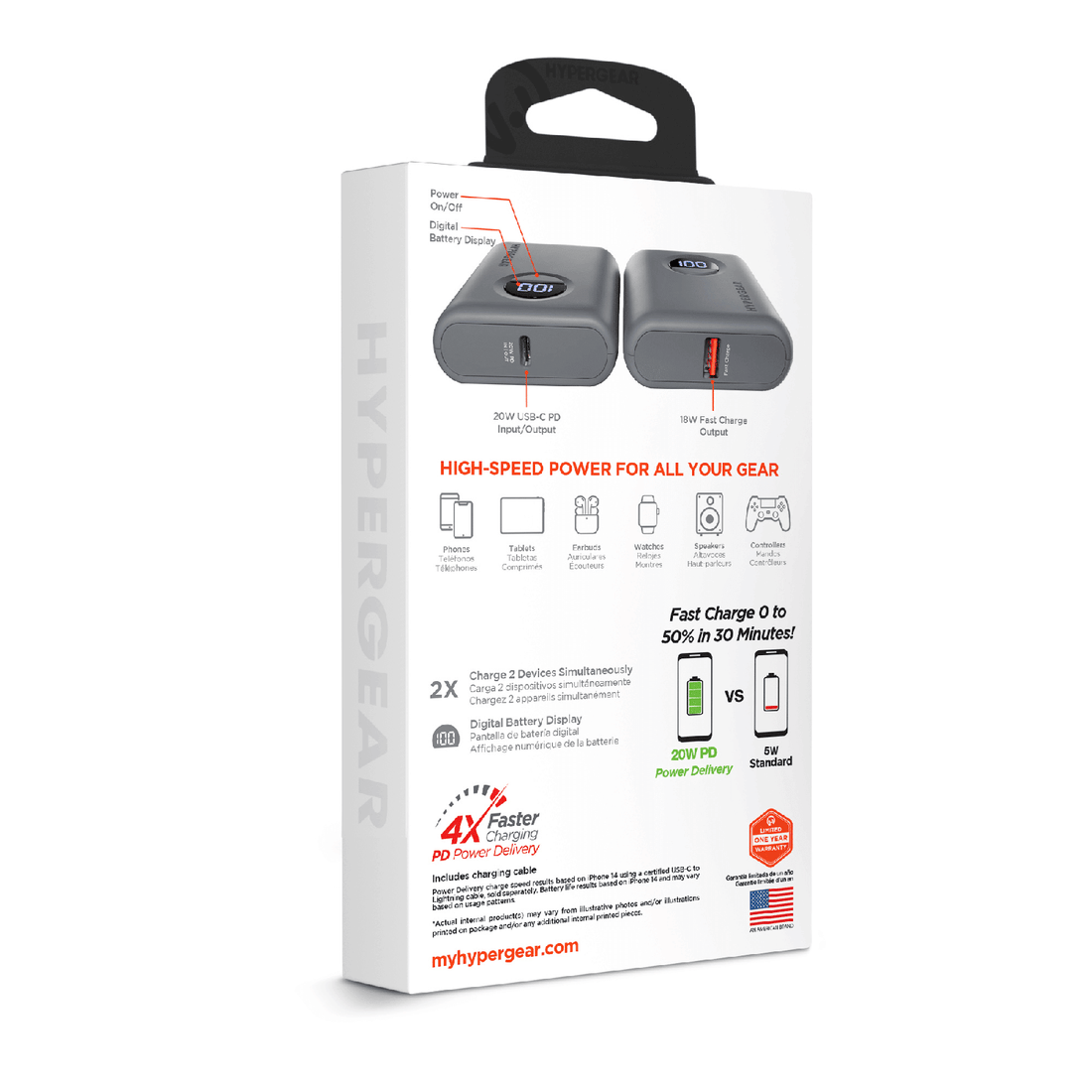 HyperGear PowerPack PRO 10000mAh Fast Charger